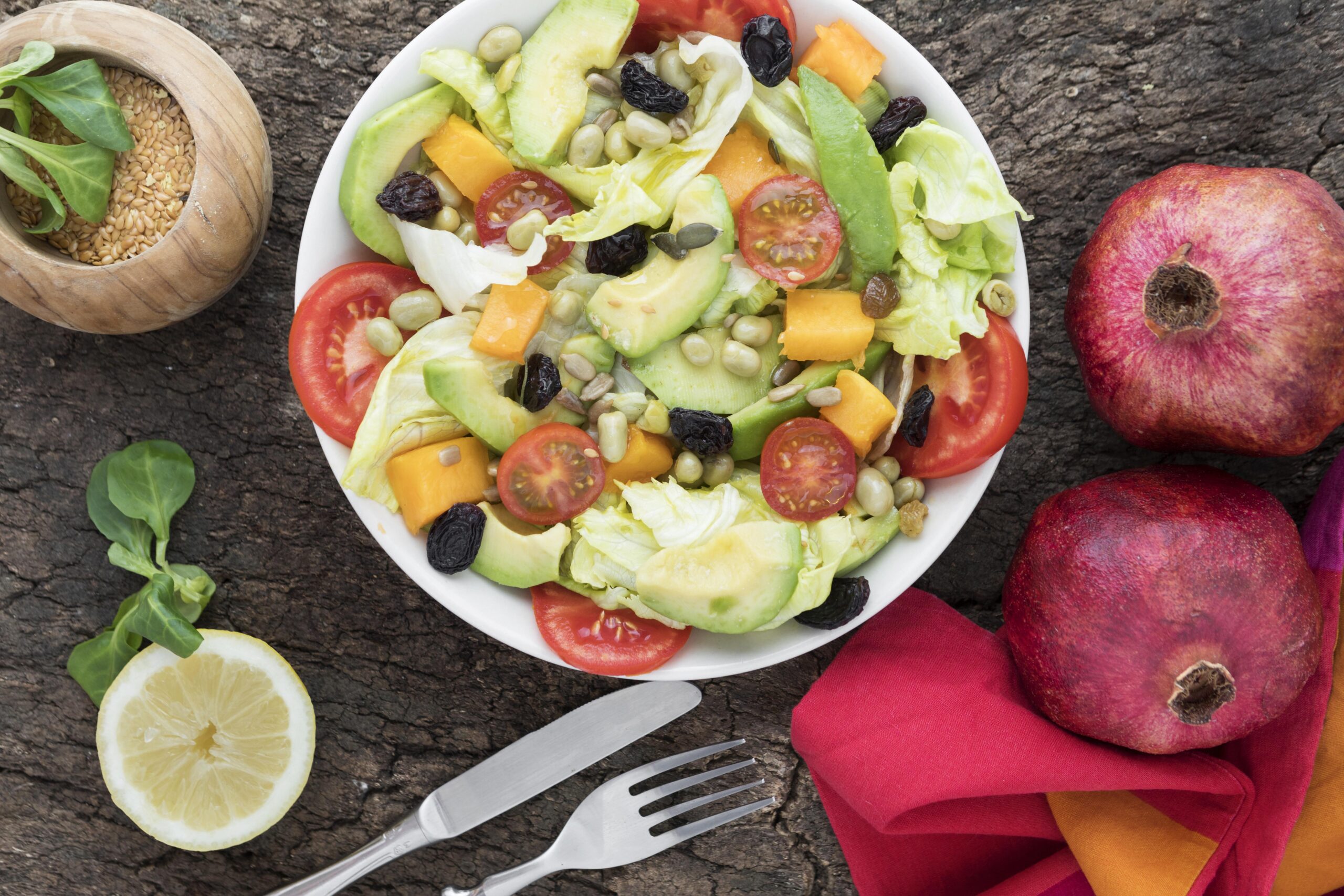 Fruit and Nut Arugula Salad with Honey-Lemon Dressing