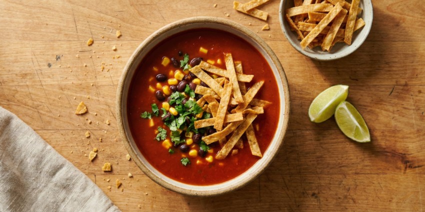 Warm Mexican Tortilla Soup With Soft Vegetables And Light Spicy Flavor image 5yehos5yehos5yeh