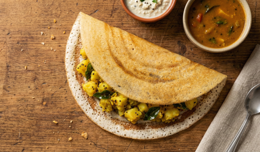 Soft Indian Masala Dosa With Crispy Outside And Warm Spiced Potato Filling image k4monjk4monjk4mo