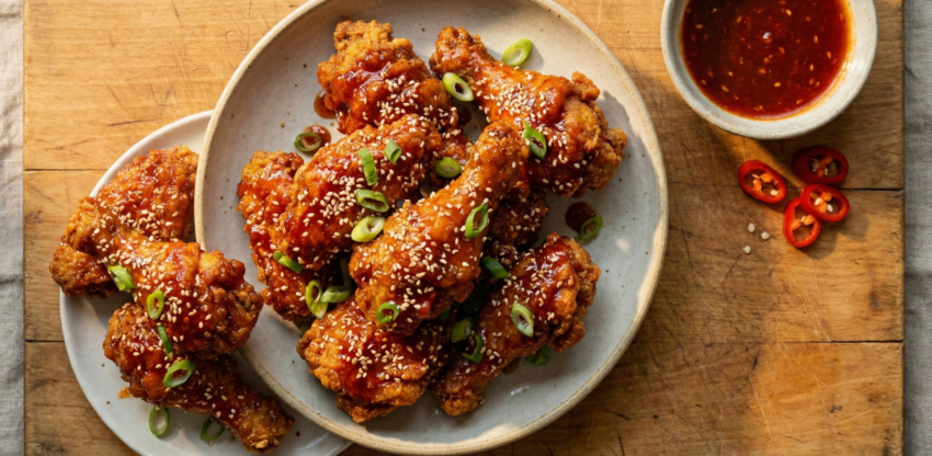 Crispy Korean Fried Chicken With Sweet And Spicy Glaze image pzmm87pzmm87pzmm
